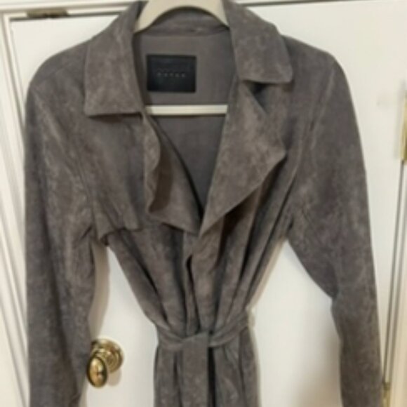 Suede Grey Long jacket - Picture 1 of 6